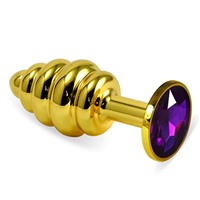 LoveToy Gold Spiral, фиолетовый
Золотая анальная втулка с фиолетовым кристаллом