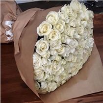 Букет из 101 белой розы (50см)