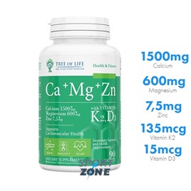 Ca+Mg+Zn+Vitamin K2 D3 90tab