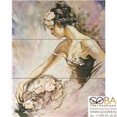 Панно Arabeski purple panno 01 600х750 мм  (комплект из 3 шт) - 2 шт. купить по лучшей цене в интернет магазине стильных обоев Сова ТД. Доставка по Москве, МО и всей России