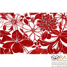 Декор Жаклин красный /09-00-45-084-0/ /96-00-44-84/  40х25  10шт купить по лучшей цене в интернет магазине стильных обоев Сова ТД. Доставка по Москве, МО и всей России