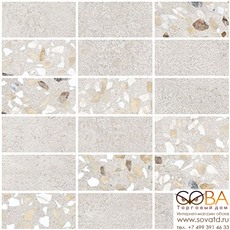 Мозаика Vitra  Beton-Terrazzo Микс Светлый Лаппато Ректификат (5х10) 31,5х28 купить по лучшей цене в интернет магазине стильных обоев Сова ТД. Доставка по Москве, МО и всей России