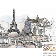 Вставка Eifel  многоцветная (EI2M452D) 25x35 купить по лучшей цене в интернет магазине стильных обоев Сова ТД. Доставка по Москве, МО и всей России