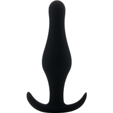 Чёрная анальная пробка Butt Plug with Handle Large - 14,5 см.