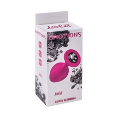 Анальная пробка Emotions Cutie Medium Pink black crystal 4012-01Lola