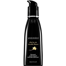 Лубрикант с ароматом ванильных бобов Wicked Aqua Vanilla Bean - 60 мл.