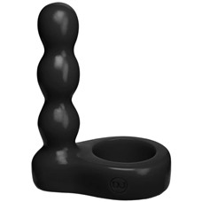 Черный анальный стимулятор с силиконовым кольцом Platinum Premium Silicone - The Double Dip 2 - Black