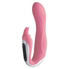 Розовый вибратор Hi-Tech Neo Rabbit Pink - 17,5 см.